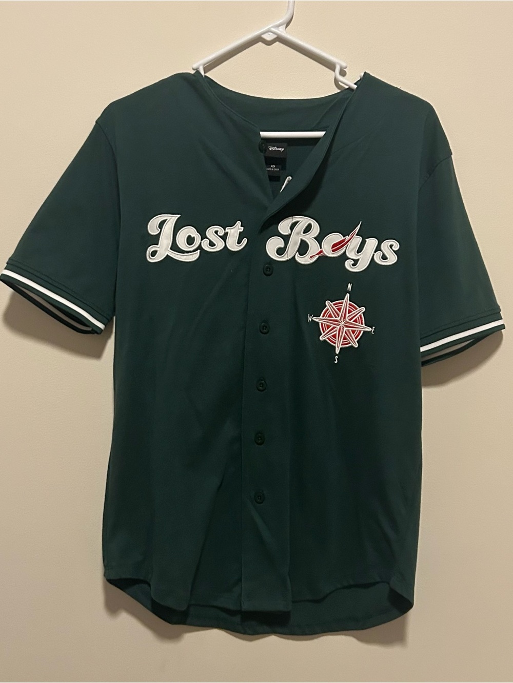 Disney Dark Green Lost Boys Baseball Jersey Womens extra small